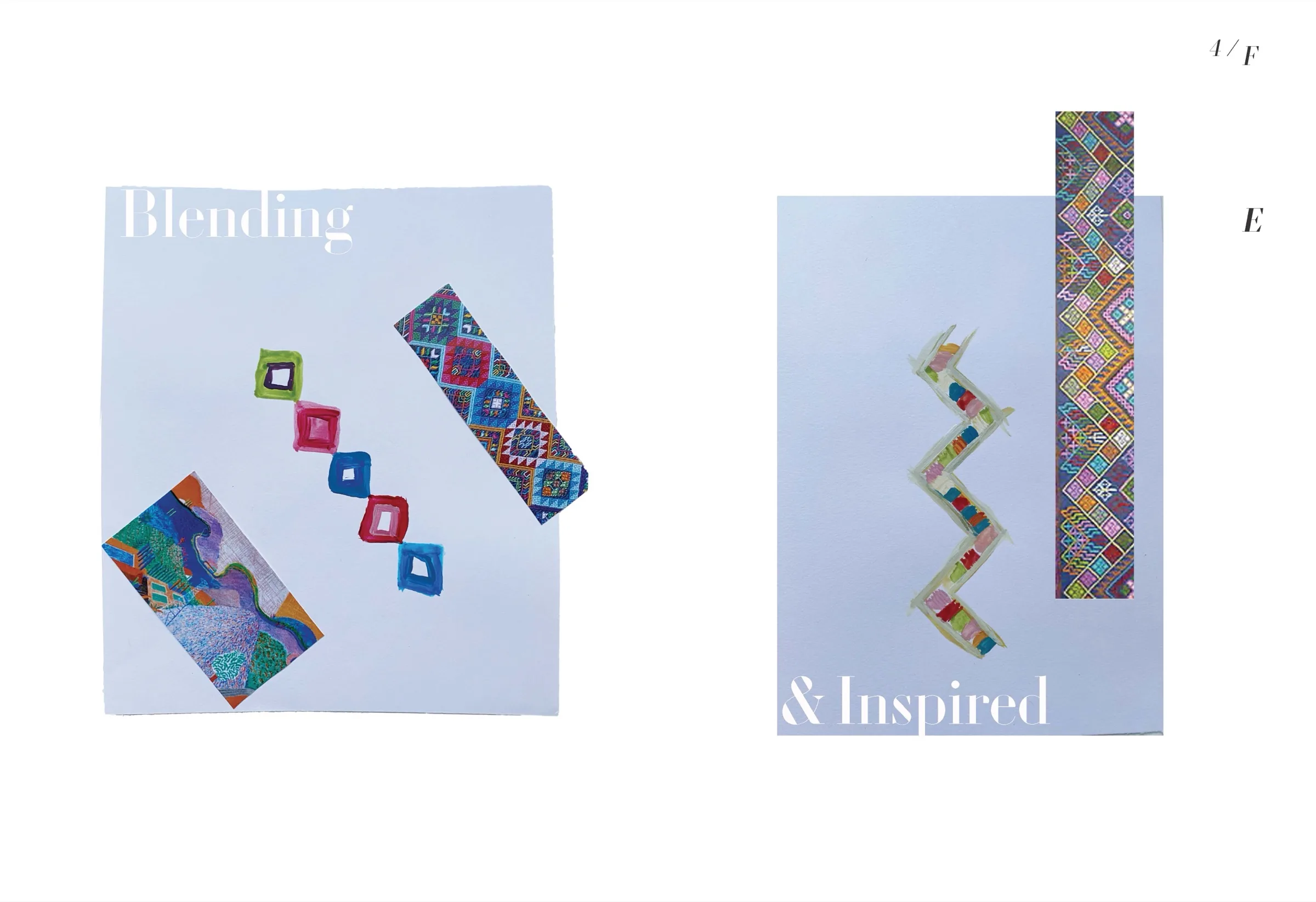 Amtsu, collection page 3: geometric Bhutanese pattern meeting painted brushwork