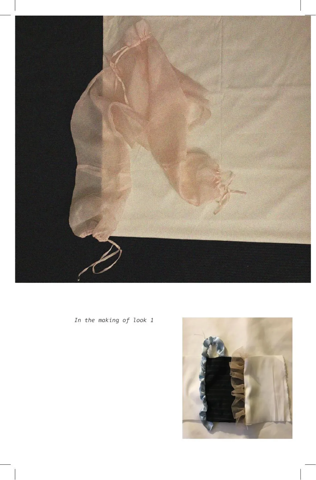 esreveR, in the making of look 1, pink silk organza