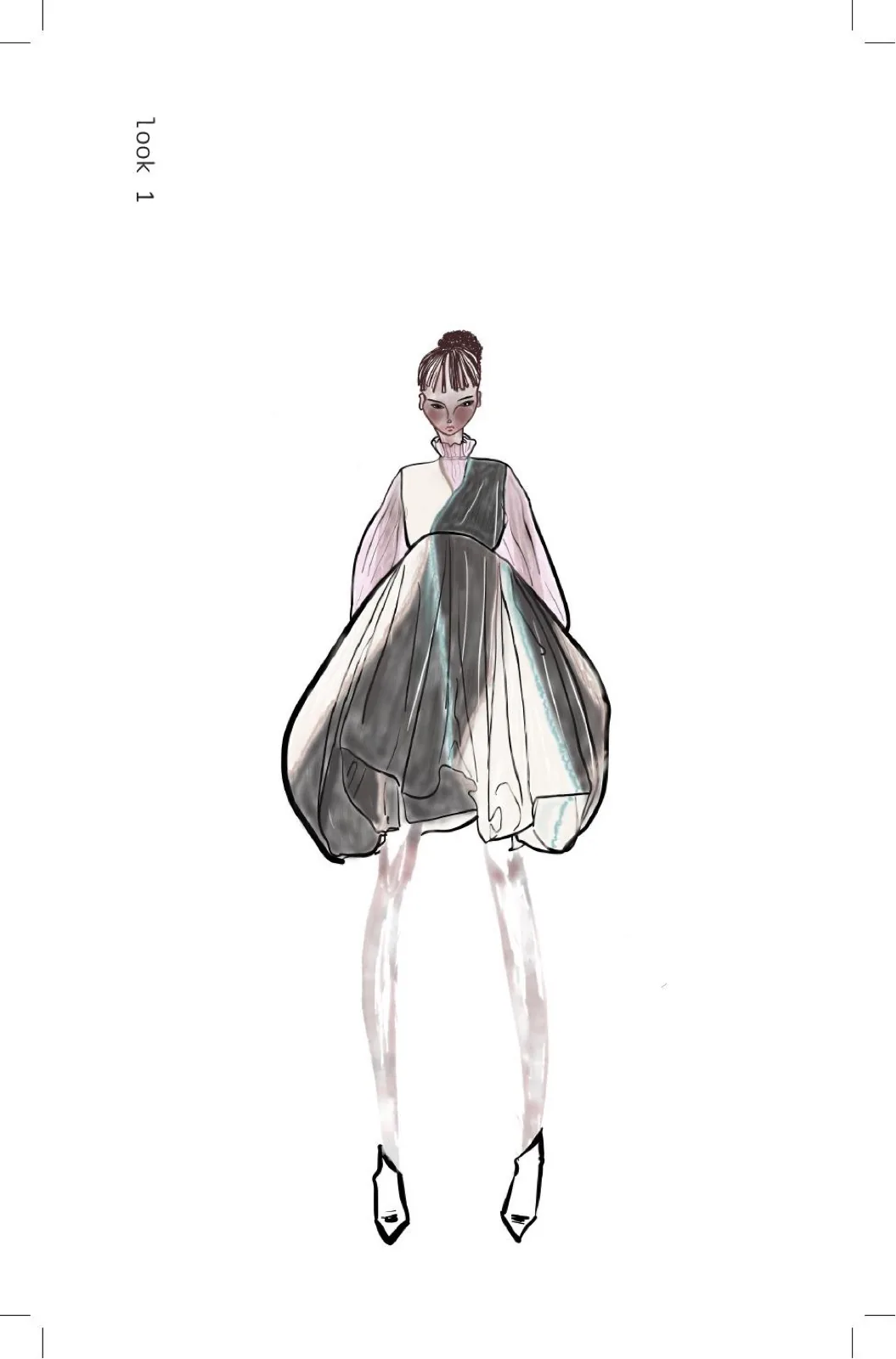 esreveR, a look, fashion illustration