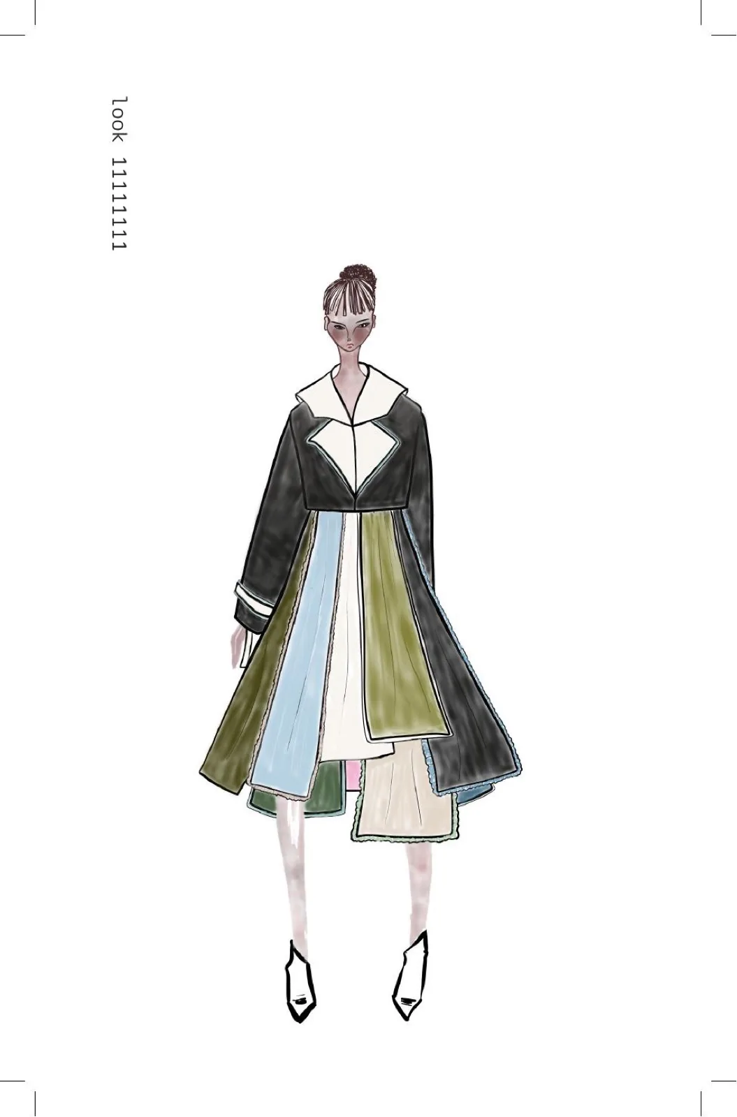 esreveR, the layered coat, fashion illustration