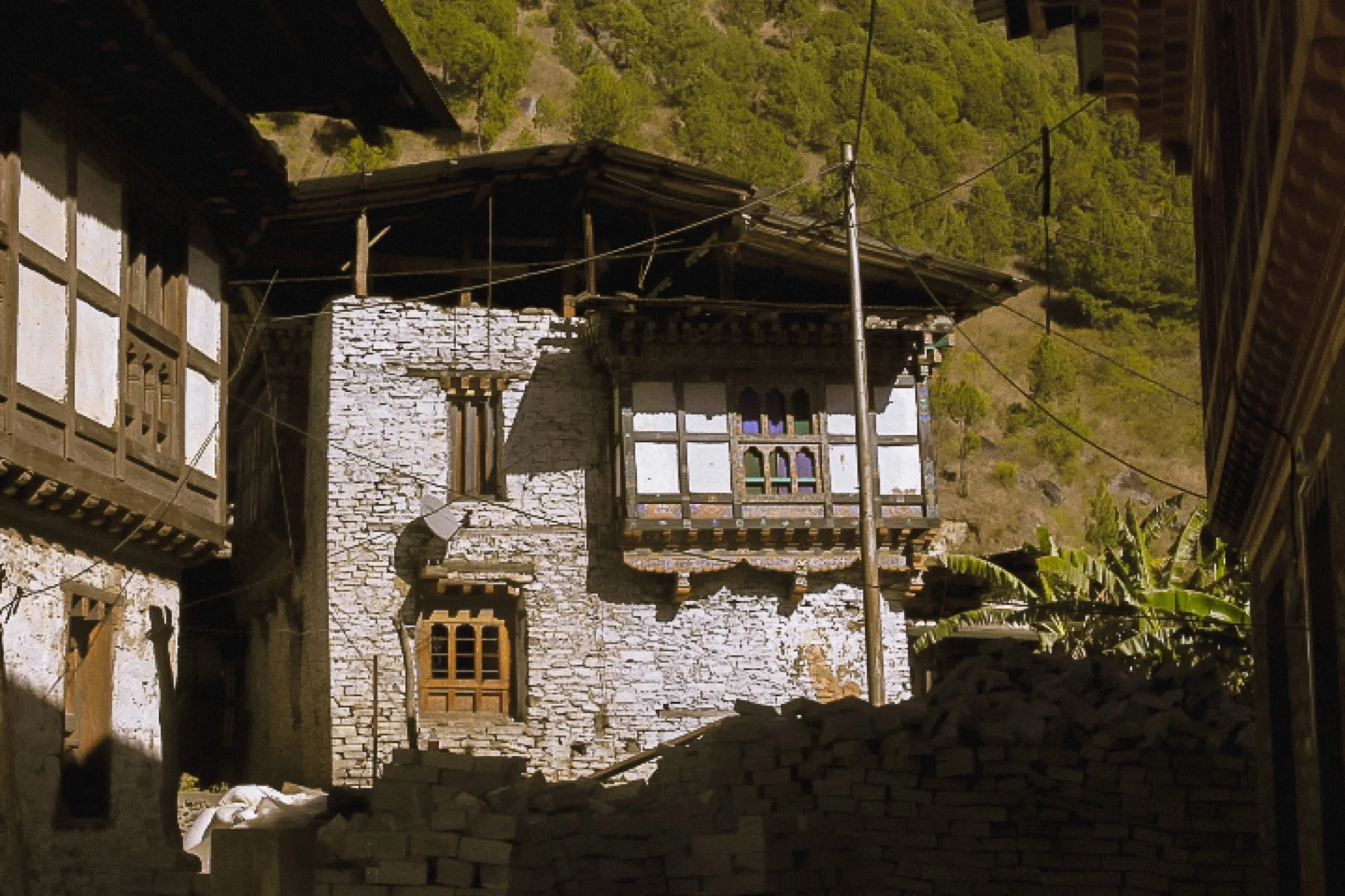 Morning light over the houses of Khoma village